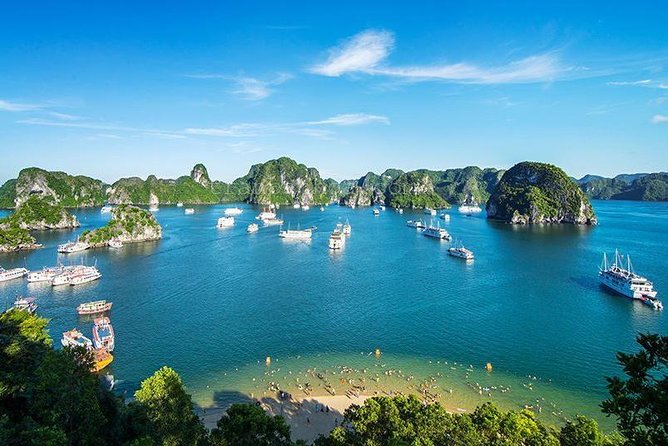 2 Days Halong Bay 3</em> Cruise Including Transportation from Hanoi – Hanoi-to-Halong transport: included, but plan for a long first day’ /><br />
The trip starts with pickup from Hanoi’s Old Quarter area. The bus pickup window is listed around <strong>7:45–8:30 am</strong>, then you head toward Ha Long Bay with a short break halfway. The schedule then pushes you into a midday arrival: you reach the harbor around <strong>12:45</strong> and you check in for the cruise from there.</p>
<p><p>That means Day 1 feels like a “travel + highlights” day rather than a lazy start. If you’re the type who likes to ease in with a long breakfast and zero stress, you’ll want to wake up ready. Also note: <strong>pickup/drop-off outside the Hanoi Old Quarter isn’t included</strong>, so factor that into your lodging choice.</p>
</p>
<p><p>Start time is listed as <strong>8:00 am</strong>, and the experience ends back in Hanoi around <strong>16:30–17:00 pm on Day 2</strong>. So think of this as a quick conversion of your Hanoi time into a structured Halong Bay experience—very convenient if you don’t want to arrange transport yourself, and less ideal if you want long free afternoons.</p>
</p>
<h2 id="the-sung-sot-cave-stop-the-big-moment-on-day-1">The Sung Sot Cave stop: the “big moment” on Day 1</h2>
<p> Cruise Including Transportation from Hanoi – The Sung Sot Cave stop: the “big moment” on Day 1′ /><br />
On Day 1, the itinerary schedules the cave visit at <strong>15:00</strong>: you’ll visit <strong>Sung Sot Cave</strong>, described as one of the biggest and most beautiful grottos in Ha Long Bay. Cave timing matters. Doing it mid-to-late afternoon often gives you a manageable flow—after the midday arrival, before you fully switch into sunset mode.</p>
<p><p>What makes a cave stop worth it here is the scale. The listing positions Sung Sot as a major highlight, and it’s typically the type of attraction where you get clear payoff for the climb and steps. It’s not just a single hallway; you’re meant to experience a real set of chambers and views inside the cave system.</p>
</p>
<p><p>Practical consideration: caves usually mean uneven steps and humidity. Bring a light layer even if it’s warm in Hanoi. And if you’re sensitive to stairs, take it slow. The stop is listed as about <strong>1 hour</strong>, so you won’t feel stuck for the entire afternoon.</p>
</p>
<h2 id="titov-island-hike-and-beach-time-views-that-justify-the-effort">Titov Island hike and beach time: views that justify the effort</h2>
<p><img width="669" height="446" decoding="async" src=