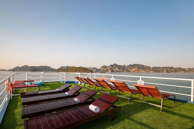 5-Star Luxury Cruise: Discover Ha Long & Lan Ha Bay from Hanoi - Sunset party on the sundeck: the best kind of end-of-day payoff