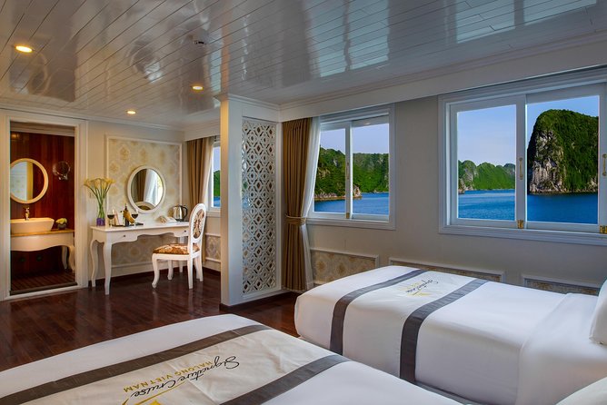 Bai Tu Long bay Luxury Cruise 2D/1N: Less touristy places, Kayaking, full meals - Your ensuite cabin: what “luxury” looks like on this 2D/1N trip