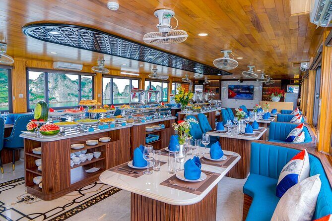 Best Halong 5 star Day Trip, inclusive,buffet,cave,kayak,transfer - Sunset party on board: red wine, fruit, and the final change of mood