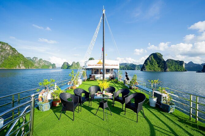 Best Price Halong 5 Star Day Cruise Buffet, Pool ,Sunset party - Hang Luon Cave: The Optional Kayak or Sampan Moment