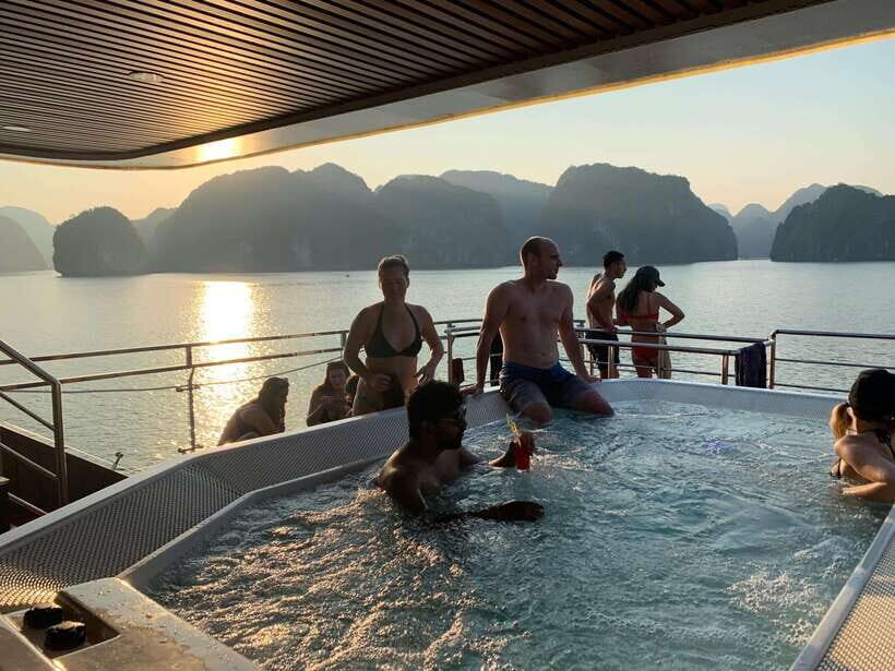 Cat Ba Island: Lan Ha Bay Full-Day with Luxury Cruise - Sunset party: tea, cakes, fruit, and extra time if offered