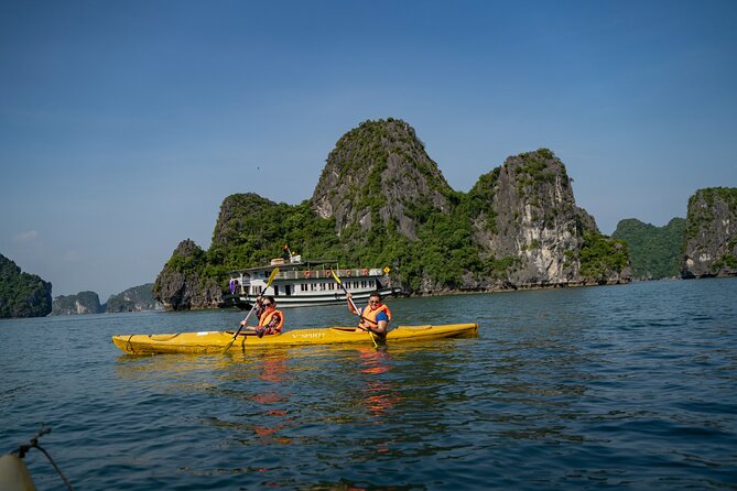 Cong Cruise Full-day Explore Halong Bay - Kayaking toward Trinh Nu: active fun, but you paddle with the group