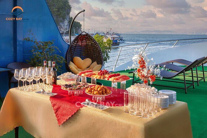 Cozy Bay Halong 5-Star Day Cruise, Buffet, Cave, Kayak, Swimming - Ti Top Island: beach time plus a viewpoint climb
