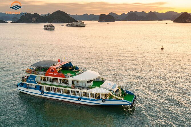 Cozy Bay Halong 5-Star Day Cruise, Buffet, Cave, Kayak, Swimming - Buffet lunch and the onboard sunset party value check