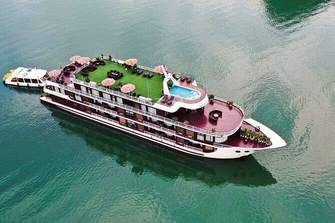 Dora Cruise - Luxury 5 Star Cruise in Halong Bay & Lan Ha Bay (2D1N) - Day 1 in motion: Old Quarter transfer, Dock 35 registration, and your first bay views