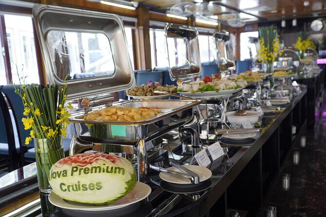 From Hanoi: Halong Day Cruise Highlight With 3<em>/4</em>/ 5<em> Options – Boarding the cruise: Standard, Deluxe, or Luxury’ /><br />
Once you arrive at Tuan Chau Island, you’ll go through registering procedures, then get on board. The cruise portion is described as about <strong>6 hours</strong>, and the operator offers three comfort tiers: <strong>Standard, Deluxe, or Luxury</strong>.</p>
<p><p>Even without going into fancy promises, the value of choosing a tier is simple. You’re paying (based on the option you pick) for the feel of the boat—comfort and onboard facilities—while keeping the same headline itinerary: cave, island views, and time on the bay. If you’re traveling with older relatives or you just want a smoother experience, upgrading to Deluxe/Luxury can be worth it because you’ll spend several hours on the water.</p>
</p>
<p><p>Group size is capped at <strong>50 travelers</strong>, which usually keeps things from feeling chaotic compared with giant mega-tours. Safety equipment and modern facilities are mentioned as part of the cruise options, so you’re not just stepping onto any random boat.</p>
</p>
<h2 id="lunch-on-the-water-where-the-money-actually-lands">Lunch on the water: where the money actually lands</h2>
<p><img width="670" height="446" decoding="async" src=