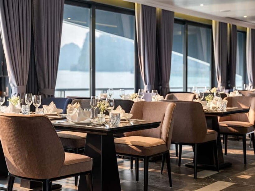 Full Day: Fabulous Halong Bay Tour with Taliya Cruise 5<em> – Key Highlights You’ll Actually Care About’ /></p>
<ul>
<li><strong>Newer, well-run 5</em> boat feel:</strong> feedback calls out a brand-new ship, clean private-room setup, and a professional crew.</li>
<li><strong>Dark and Bright Cave bamboo rowing:</strong> a short local-rowed start, then bamboo rowing through caves and hidden lagoons.</li>
<li><strong>Lan Ha Bay time at Ao Ech:</strong> kayaking plus an actual swimming window in calm, scenic water.</li>
<li><strong>Food included that goes beyond a sad lunch:</strong> Vietnamese fusion lunch on board, plus afternoon tea and a spring-roll cooking demo.</li>
<li><strong>Sunset party on the sundeck:</strong> a relaxed way to end the day without rushing to a boat step.</li>
<li><strong>Guides who adjust when weather changes:</strong> you’ll see that flexibility in the feedback, including itinerary tweaks during storms.</li>
</ul>
<h2 id="what-this-day-tour-includes-and-why-it-works">What This Day Tour Includes (and Why It Works)</h2>
<p><img width="820" height="614" decoding="async" src=