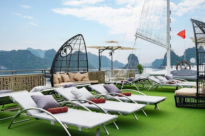 Full day Halong Bay Luxury Cruise - buffet lunch, kayak, swim. - The Sunset Party: Tea, Fruit, Juice, and a Slower Sail Back