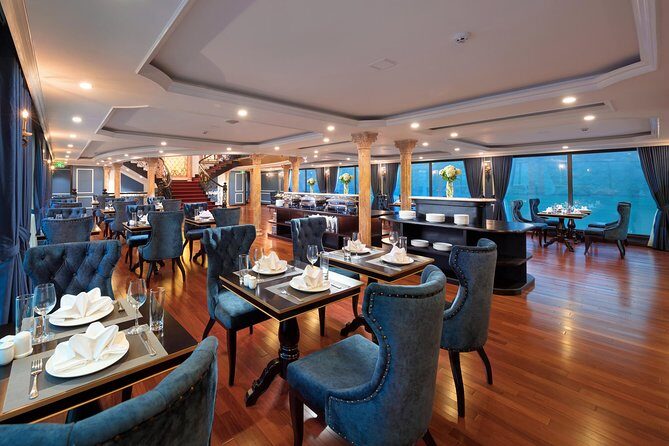 FULL package - 3D2N on 5<em> Luxury Cruise explore Lan Ha Bay and Halong Bay – Cat Ba Island on Day 3: Land Time That Breaks Up the Water’ /><br />
Day 3 shifts from pure bay cruising to more land-based exploring. The schedule you have starts early again: you can do another <strong>Tai Chi or sunrise watch</strong> (around 6:00), then <strong>light breakfast</strong> around 7:00.</p>
<p><p>Then you head to <strong>Cat Ba Island</strong>. The program notes that you’re taken by bus for sightseeing connected to <strong>Trung Trang Cave</strong> (the day’s text cuts off, but the cave is clearly part of the included highlights list). You’ll also be tied to wider Cat Ba experiences like Cat Ba Town and nature-related stops (Cat Ba National Park is listed as a highlight).</p>
</p>
<p><p>Why this is a good mix: it prevents your 3 days from feeling like the same “boat + views” cycle. Cat Ba has a different rhythm—more walking, more time away from the water surface, and more chance to see how people live on an island shaped by these formations.</p>
</p>
<p><p>The main consideration is stamina. Even if the group stays organized, land days come with more physical movement than you might expect, especially if cave steps or uneven paths are involved. If you prefer low-effort outings, plan for shorter breaks and don’t schedule extra activities later that day.</p>
</p>
<h2 id="onboard-life-food-cooking-class-movies-and-spa-style-choices">Onboard Life: Food, Cooking Class, Movies, and Spa-Style Choices</h2>
<p><img width="669" height="446" decoding="async" src=