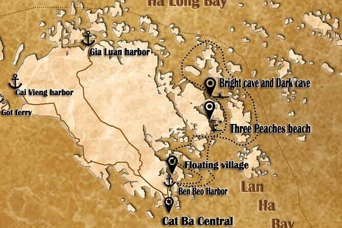 Ha Noi - Cat ba island - Lan Ha Bay - Kayaking 1 Day - Southern Ha Long cruise after lunch: fishing villages and arch formations