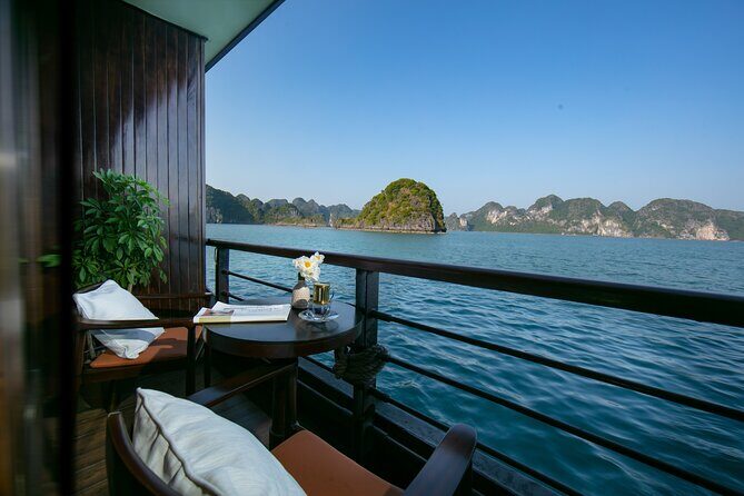 Halong Bay 3 days 2 nights on PEONY CRUISES 5 Stars LUXURY - Day One: Tuan Chau to Lan Ha Bay, Tra Bau Kayaking, and Sunset Happy Hour