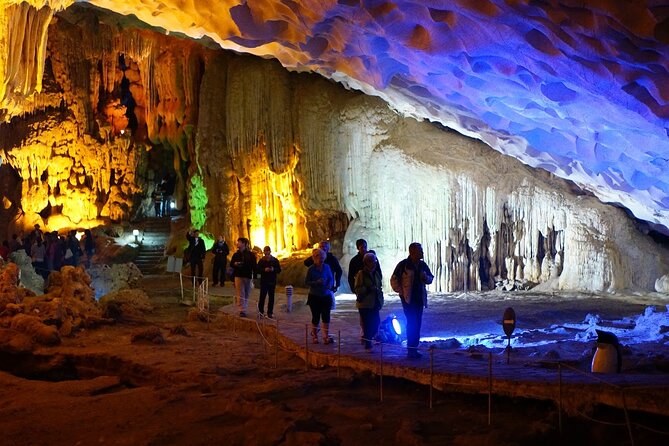 Halong Bay Day Tour 6Hour Deluxe Cruise Limousine Bus Small Group - Hang Luon Cave: kayak or bamboo boat in a water cave