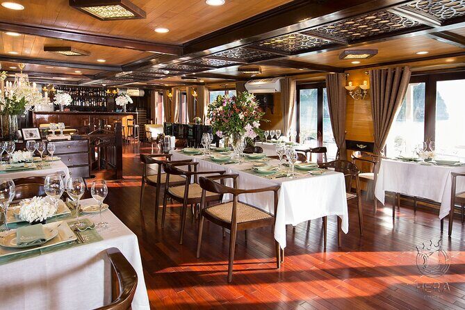 Halong Bay - Hera Cruise - All Inclusive Multi Days Tour - Lunch, dinner, happy hour drinks, and the cooking class