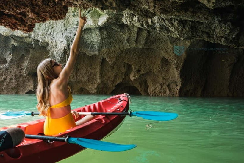 Halong & Lan Ha Bay 1-Day Catamaran Cruise from Hanoi - Ao Ech Beach Time: Swim, Slide, and Use the Water Trampoline