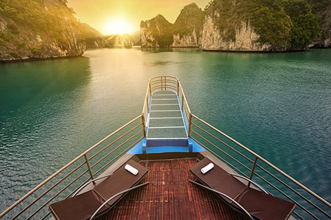 HaLong - LanHa Bay With La Pandora Boutique Cruises 2Days/1Night - Day 2: sunrise tai chi, light breakfast, and Dark & Bright Cave