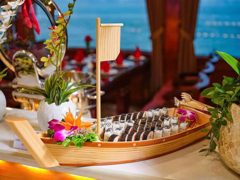 Hanoi: Halong Bay Full-Day Tour with 5-star Diamond Cruise - Sunset party, tea and cake, and relaxing on the upper deck