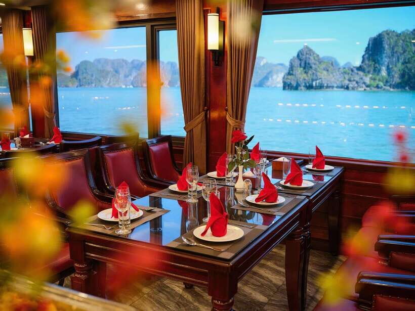 Hanoi: Halong Bay Full-Day Tour with 5-star Diamond Cruise - Lunch on board: buffet variety that actually supports a full day