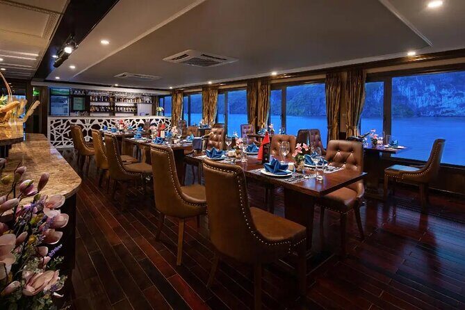 La Pandora Cruise Explore Ha Long Bay and Cat Ba Island 2 days 1 night on boat - Day 2: sunrise tai chi, Ha Long Bay views, and Dark & Bright Cave