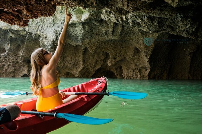 PRIVATE TOUR HALONG BAY ONE DAY with Cave, Kayaking, Bamboo Boat - Kayaking or bamboo boat on hidden lagoons: the quieter heart of the bay