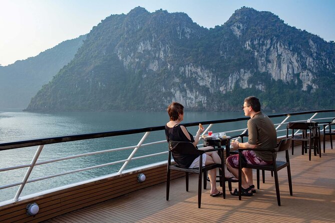 Scarlet Pearl Cruise - The Pearl of Halong Wonder (2days/1night) - Day 2: Yoga Sunrise, Dart and Bright Cave, Brunch, and Back to Hanoi
