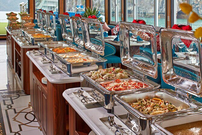 Sea Lion Luxury 5-Star Halong Day Cruise,Buffet Lunch,Shuttle Bus - Buffet lunch and the sunset party: where expectations help