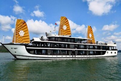 Velar of the Sea - 5 Star Luxury on Halong Bay 2 days 1 night - Day 1 schedule: pickup, boarding at noon, and your first Ha Long Bay hours